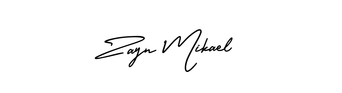 Zayn Mikael stylish signature style. Best Handwritten Sign (AmerikaSignatureDemo-Regular) for my name. Handwritten Signature Collection Ideas for my name Zayn Mikael. Zayn Mikael signature style 3 images and pictures png