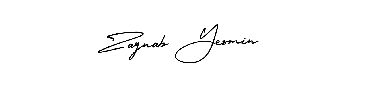 Use a signature maker to create a handwritten signature online. With this signature software, you can design (AmerikaSignatureDemo-Regular) your own signature for name Zaynab Yesmin. Zaynab Yesmin signature style 3 images and pictures png