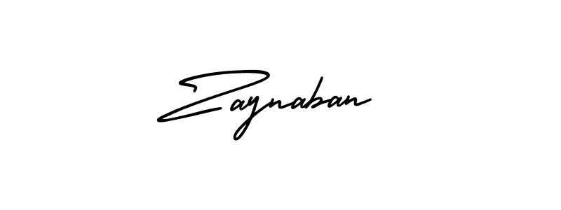 How to make Zaynaban signature? AmerikaSignatureDemo-Regular is a professional autograph style. Create handwritten signature for Zaynaban name. Zaynaban signature style 3 images and pictures png