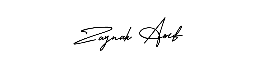 The best way (AmerikaSignatureDemo-Regular) to make a short signature is to pick only two or three words in your name. The name Zaynah Asif include a total of six letters. For converting this name. Zaynah Asif signature style 3 images and pictures png