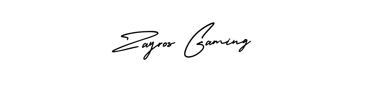 It looks lik you need a new signature style for name Zayros Gaming. Design unique handwritten (AmerikaSignatureDemo-Regular) signature with our free signature maker in just a few clicks. Zayros Gaming signature style 3 images and pictures png