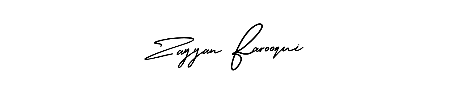 How to make Zayyan Farooqui name signature. Use AmerikaSignatureDemo-Regular style for creating short signs online. This is the latest handwritten sign. Zayyan Farooqui signature style 3 images and pictures png
