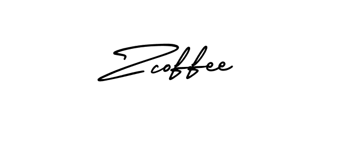 How to make Zcoffee name signature. Use AmerikaSignatureDemo-Regular style for creating short signs online. This is the latest handwritten sign. Zcoffee signature style 3 images and pictures png