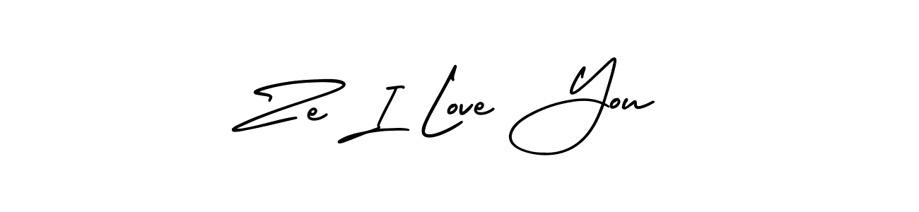 How to make Ze I Love You signature? AmerikaSignatureDemo-Regular is a professional autograph style. Create handwritten signature for Ze I Love You name. Ze I Love You signature style 3 images and pictures png