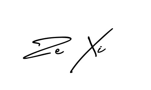 The best way (AmerikaSignatureDemo-Regular) to make a short signature is to pick only two or three words in your name. The name Ze Xi include a total of six letters. For converting this name. Ze Xi signature style 3 images and pictures png