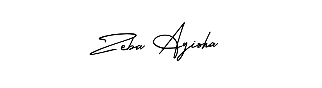 The best way (AmerikaSignatureDemo-Regular) to make a short signature is to pick only two or three words in your name. The name Zeba Ayisha include a total of six letters. For converting this name. Zeba Ayisha signature style 3 images and pictures png