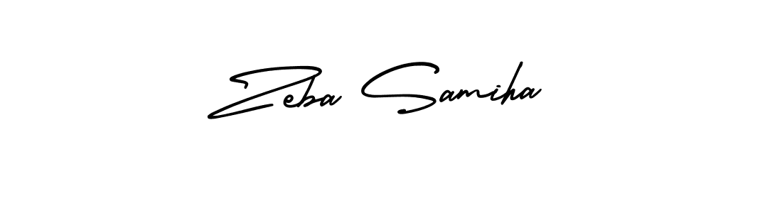 Zeba Samiha stylish signature style. Best Handwritten Sign (AmerikaSignatureDemo-Regular) for my name. Handwritten Signature Collection Ideas for my name Zeba Samiha. Zeba Samiha signature style 3 images and pictures png