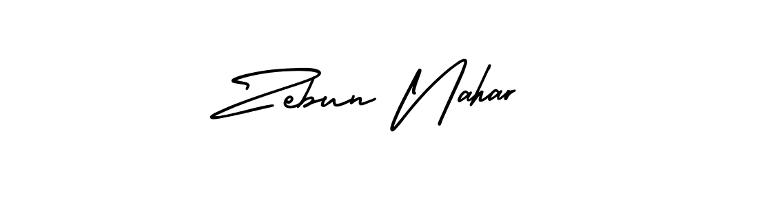 Make a short Zebun Nahar signature style. Manage your documents anywhere anytime using AmerikaSignatureDemo-Regular. Create and add eSignatures, submit forms, share and send files easily. Zebun Nahar signature style 3 images and pictures png