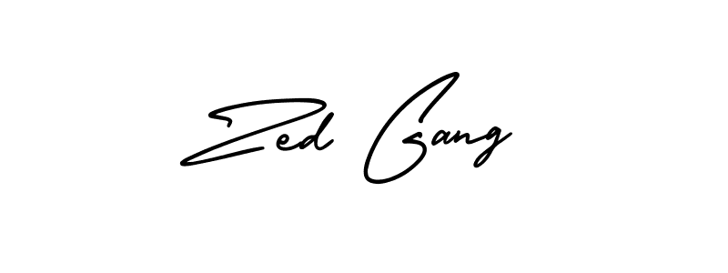 You should practise on your own different ways (AmerikaSignatureDemo-Regular) to write your name (Zed Gang) in signature. don't let someone else do it for you. Zed Gang signature style 3 images and pictures png