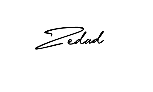 Zedad stylish signature style. Best Handwritten Sign (AmerikaSignatureDemo-Regular) for my name. Handwritten Signature Collection Ideas for my name Zedad. Zedad signature style 3 images and pictures png