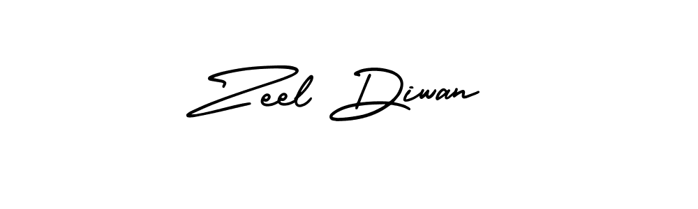 How to make Zeel Diwan name signature. Use AmerikaSignatureDemo-Regular style for creating short signs online. This is the latest handwritten sign. Zeel Diwan signature style 3 images and pictures png