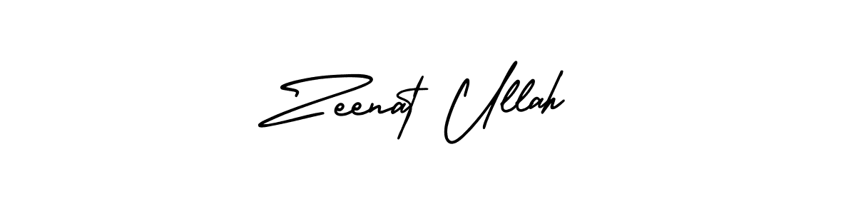 How to make Zeenat Ullah name signature. Use AmerikaSignatureDemo-Regular style for creating short signs online. This is the latest handwritten sign. Zeenat Ullah signature style 3 images and pictures png