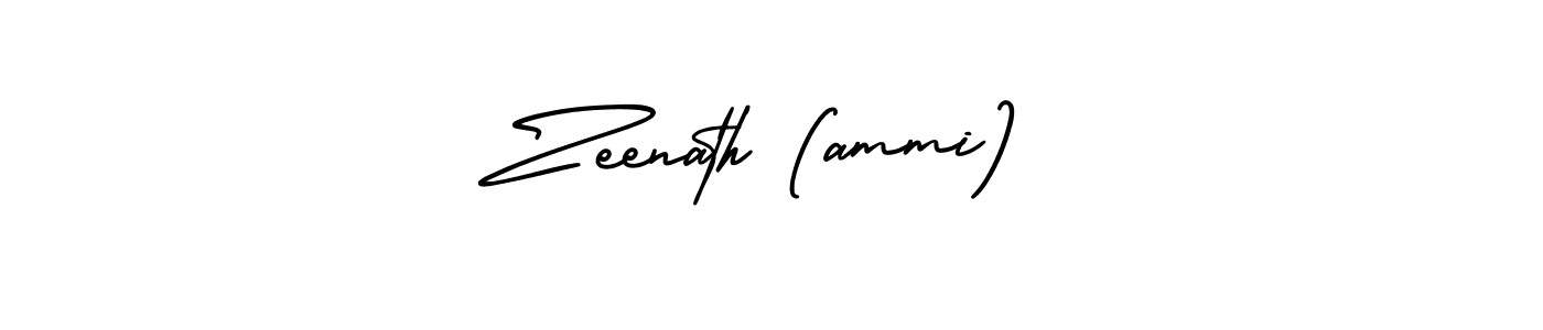 AmerikaSignatureDemo-Regular is a professional signature style that is perfect for those who want to add a touch of class to their signature. It is also a great choice for those who want to make their signature more unique. Get Zeenath (ammi) name to fancy signature for free. Zeenath (ammi) signature style 3 images and pictures png