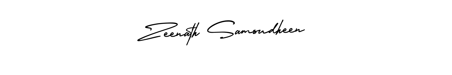 Create a beautiful signature design for name Zeenath Samsudheen. With this signature (AmerikaSignatureDemo-Regular) fonts, you can make a handwritten signature for free. Zeenath Samsudheen signature style 3 images and pictures png