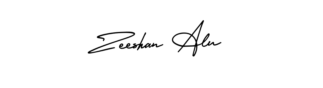 Zeeshan Alu stylish signature style. Best Handwritten Sign (AmerikaSignatureDemo-Regular) for my name. Handwritten Signature Collection Ideas for my name Zeeshan Alu. Zeeshan Alu signature style 3 images and pictures png