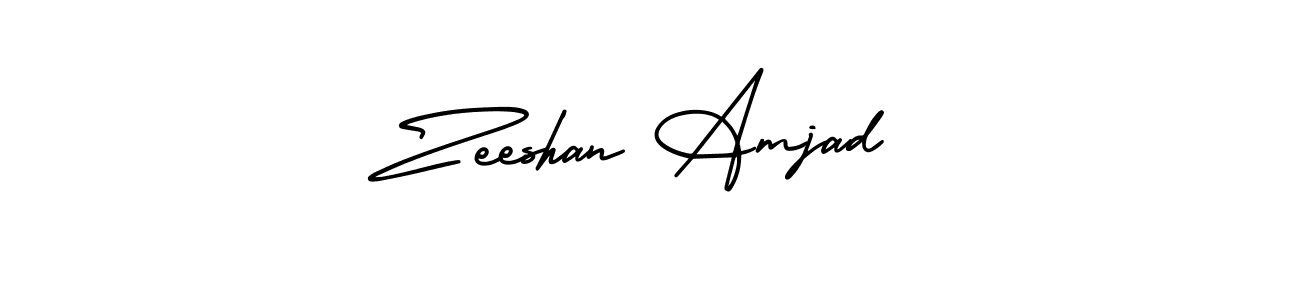 How to make Zeeshan Amjad signature? AmerikaSignatureDemo-Regular is a professional autograph style. Create handwritten signature for Zeeshan Amjad name. Zeeshan Amjad signature style 3 images and pictures png