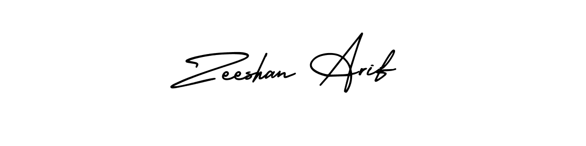 The best way (AmerikaSignatureDemo-Regular) to make a short signature is to pick only two or three words in your name. The name Zeeshan Arif include a total of six letters. For converting this name. Zeeshan Arif signature style 3 images and pictures png