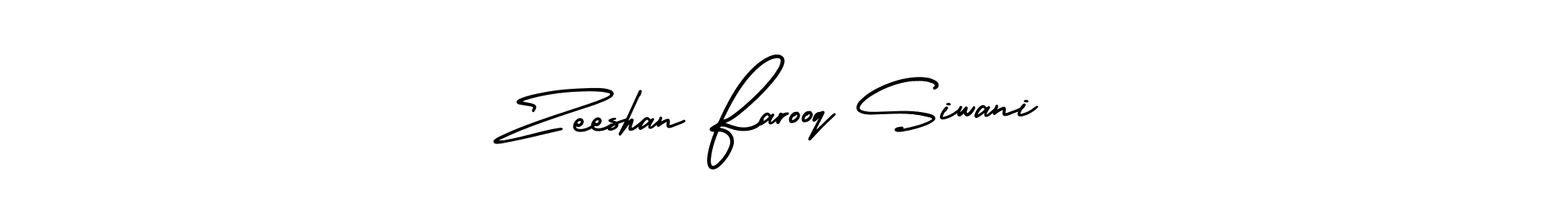 You should practise on your own different ways (AmerikaSignatureDemo-Regular) to write your name (Zeeshan Farooq Siwani) in signature. don't let someone else do it for you. Zeeshan Farooq Siwani signature style 3 images and pictures png