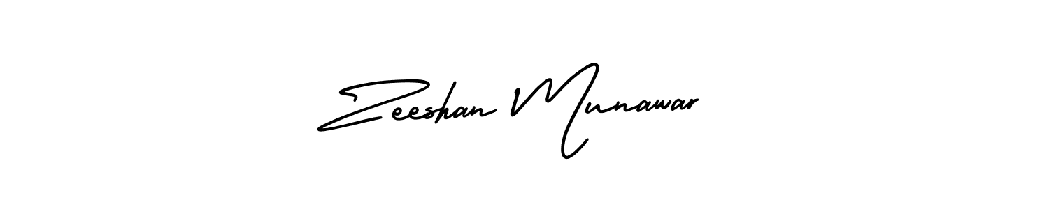 You should practise on your own different ways (AmerikaSignatureDemo-Regular) to write your name (Zeeshan Munawar) in signature. don't let someone else do it for you. Zeeshan Munawar signature style 3 images and pictures png