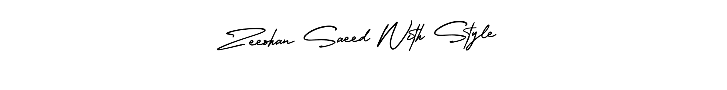 Make a short Zeeshan Saeed With Style signature style. Manage your documents anywhere anytime using AmerikaSignatureDemo-Regular. Create and add eSignatures, submit forms, share and send files easily. Zeeshan Saeed With Style signature style 3 images and pictures png