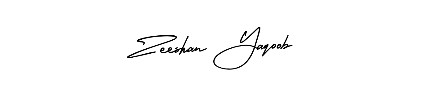 The best way (AmerikaSignatureDemo-Regular) to make a short signature is to pick only two or three words in your name. The name Zeeshan Yaqoob include a total of six letters. For converting this name. Zeeshan Yaqoob signature style 3 images and pictures png