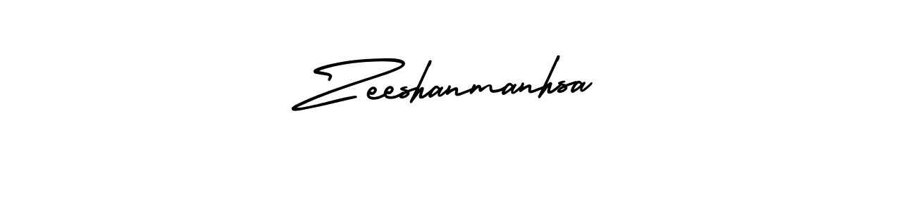 The best way (AmerikaSignatureDemo-Regular) to make a short signature is to pick only two or three words in your name. The name Zeeshanmanhsa include a total of six letters. For converting this name. Zeeshanmanhsa signature style 3 images and pictures png