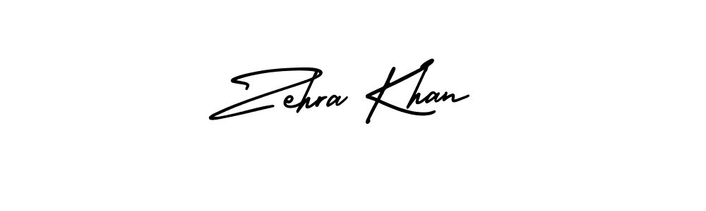 How to make Zehra Khan name signature. Use AmerikaSignatureDemo-Regular style for creating short signs online. This is the latest handwritten sign. Zehra Khan signature style 3 images and pictures png