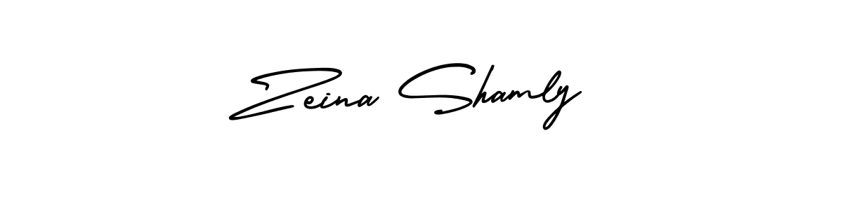 How to make Zeina Shamly name signature. Use AmerikaSignatureDemo-Regular style for creating short signs online. This is the latest handwritten sign. Zeina Shamly signature style 3 images and pictures png
