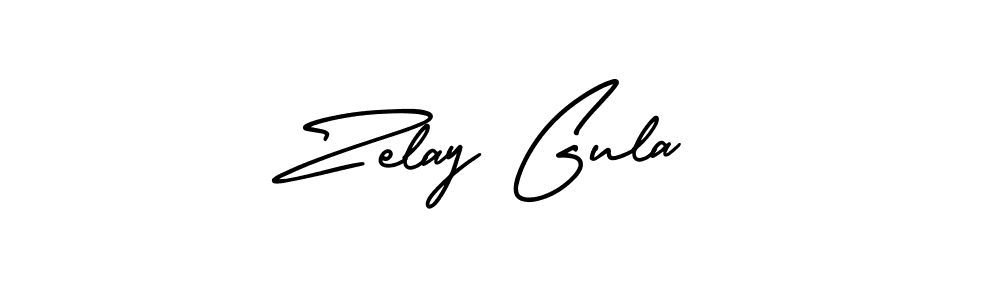 Make a beautiful signature design for name Zelay Gula. With this signature (AmerikaSignatureDemo-Regular) style, you can create a handwritten signature for free. Zelay Gula signature style 3 images and pictures png