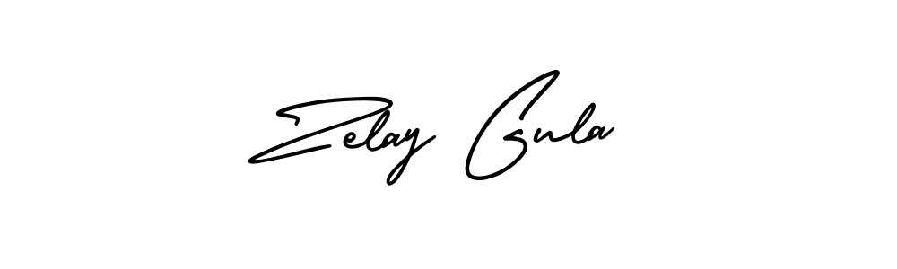 Make a beautiful signature design for name Zelay Gula. With this signature (AmerikaSignatureDemo-Regular) style, you can create a handwritten signature for free. Zelay Gula signature style 3 images and pictures png