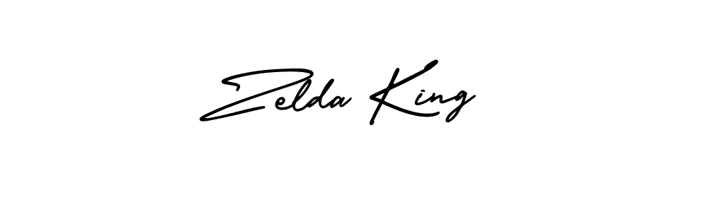 You should practise on your own different ways (AmerikaSignatureDemo-Regular) to write your name (Zelda King) in signature. don't let someone else do it for you. Zelda King signature style 3 images and pictures png