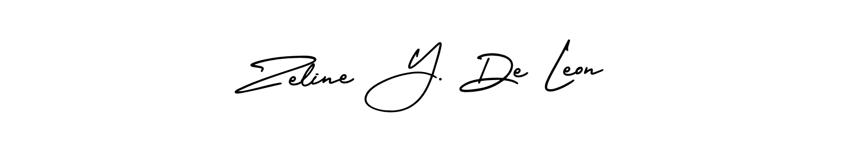 How to make Zeline Y. De Leon name signature. Use AmerikaSignatureDemo-Regular style for creating short signs online. This is the latest handwritten sign. Zeline Y. De Leon signature style 3 images and pictures png