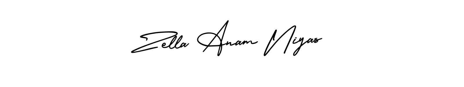 Also You can easily find your signature by using the search form. We will create Zella Anam Niyas name handwritten signature images for you free of cost using AmerikaSignatureDemo-Regular sign style. Zella Anam Niyas signature style 3 images and pictures png