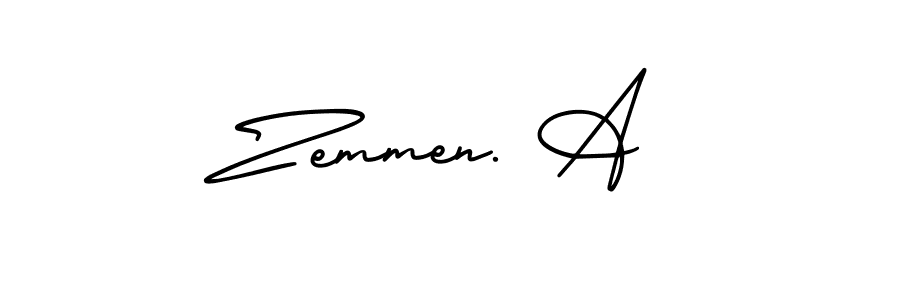 if you are searching for the best signature style for your name Zemmen. A. so please give up your signature search. here we have designed multiple signature styles  using AmerikaSignatureDemo-Regular. Zemmen. A signature style 3 images and pictures png
