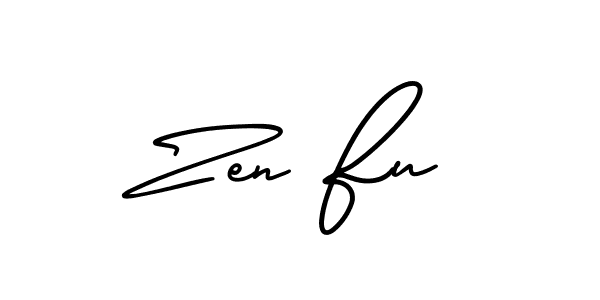 Similarly AmerikaSignatureDemo-Regular is the best handwritten signature design. Signature creator online .You can use it as an online autograph creator for name Zen Fu. Zen Fu signature style 3 images and pictures png