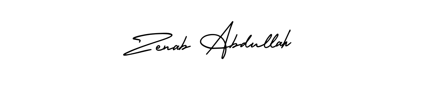 Zenab Abdullah stylish signature style. Best Handwritten Sign (AmerikaSignatureDemo-Regular) for my name. Handwritten Signature Collection Ideas for my name Zenab Abdullah. Zenab Abdullah signature style 3 images and pictures png