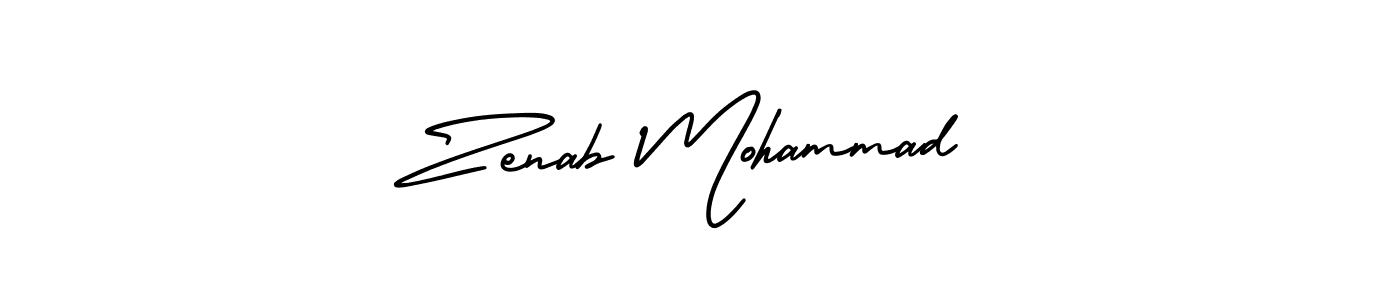 Zenab Mohammad stylish signature style. Best Handwritten Sign (AmerikaSignatureDemo-Regular) for my name. Handwritten Signature Collection Ideas for my name Zenab Mohammad. Zenab Mohammad signature style 3 images and pictures png