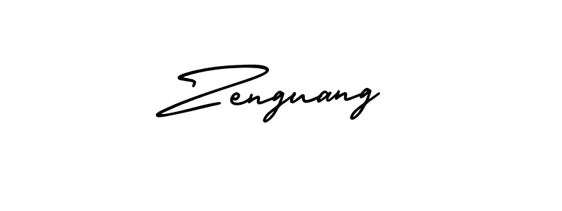 Zenguang stylish signature style. Best Handwritten Sign (AmerikaSignatureDemo-Regular) for my name. Handwritten Signature Collection Ideas for my name Zenguang. Zenguang signature style 3 images and pictures png