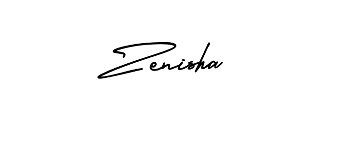 You should practise on your own different ways (AmerikaSignatureDemo-Regular) to write your name (Zenisha) in signature. don't let someone else do it for you. Zenisha signature style 3 images and pictures png