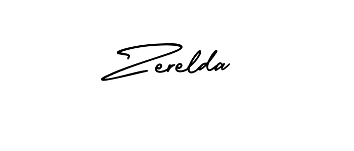 Create a beautiful signature design for name Zerelda. With this signature (AmerikaSignatureDemo-Regular) fonts, you can make a handwritten signature for free. Zerelda signature style 3 images and pictures png