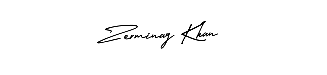 Create a beautiful signature design for name Zerminay Khan. With this signature (AmerikaSignatureDemo-Regular) fonts, you can make a handwritten signature for free. Zerminay Khan signature style 3 images and pictures png