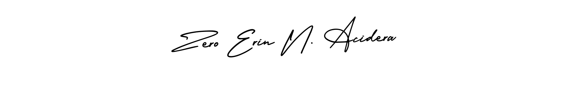 How to make Zero Erin N. Acidera name signature. Use AmerikaSignatureDemo-Regular style for creating short signs online. This is the latest handwritten sign. Zero Erin N. Acidera signature style 3 images and pictures png