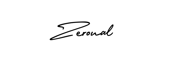 How to make Zeroual signature? AmerikaSignatureDemo-Regular is a professional autograph style. Create handwritten signature for Zeroual name. Zeroual signature style 3 images and pictures png