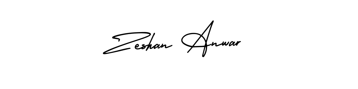 The best way (AmerikaSignatureDemo-Regular) to make a short signature is to pick only two or three words in your name. The name Zeshan Anwar include a total of six letters. For converting this name. Zeshan Anwar signature style 3 images and pictures png