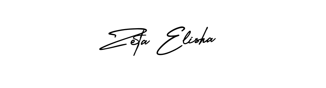 You should practise on your own different ways (AmerikaSignatureDemo-Regular) to write your name (Zeta Elisha) in signature. don't let someone else do it for you. Zeta Elisha signature style 3 images and pictures png