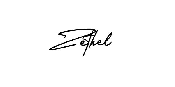 How to make Zethel name signature. Use AmerikaSignatureDemo-Regular style for creating short signs online. This is the latest handwritten sign. Zethel signature style 3 images and pictures png