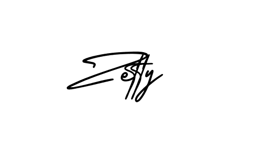 How to make Zetty name signature. Use AmerikaSignatureDemo-Regular style for creating short signs online. This is the latest handwritten sign. Zetty signature style 3 images and pictures png