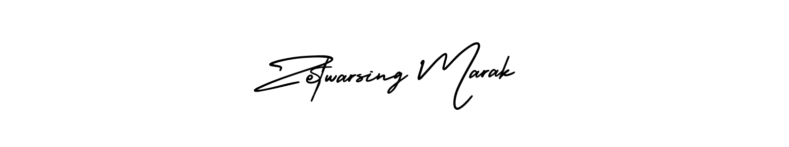 The best way (AmerikaSignatureDemo-Regular) to make a short signature is to pick only two or three words in your name. The name Zetwarsing Marak include a total of six letters. For converting this name. Zetwarsing Marak signature style 3 images and pictures png