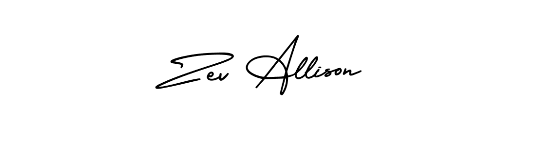 if you are searching for the best signature style for your name Zev Allison. so please give up your signature search. here we have designed multiple signature styles  using AmerikaSignatureDemo-Regular. Zev Allison signature style 3 images and pictures png