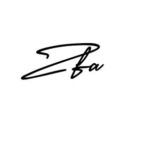 How to make Zfa name signature. Use AmerikaSignatureDemo-Regular style for creating short signs online. This is the latest handwritten sign. Zfa signature style 3 images and pictures png